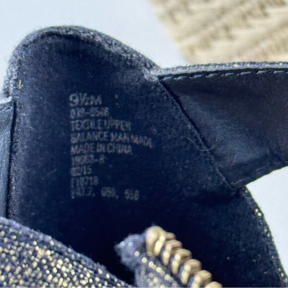 SM Steve Madden New York Black Denim & Gold Wedge Sandal Raffia Women’s Size 9.5 - Picture 8 of 9